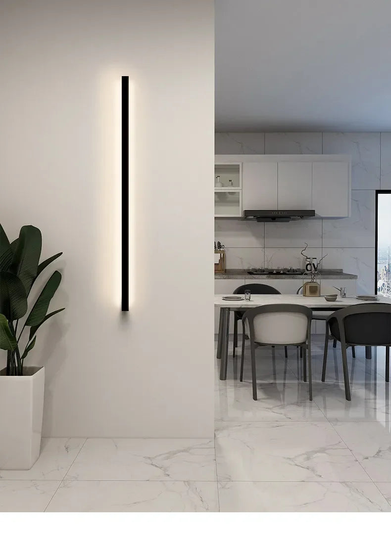 Modern Minimalist LED Wall Lamp Luxury Long Strip Light for Living Room Bedroom Bedside Ceiling Sofa Background Aisle Lighting