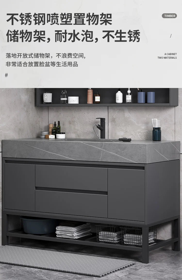 Washbasin Floor Bathroom Cabinets Vintage Drawer Light Toilet Bathroom Cabinets Intelligence Partition Mobiletto Bagno Furniture