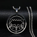 2024 Fashion Sigeal Sigil De Lucifer Stainless Steel Satan Necklace Asmoday Lazer Key Baphomet Stamp Jewelry N7118S03