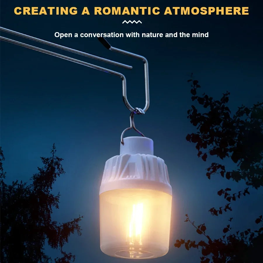 LED Camping Lights Rechargeable Flashlights 4 Lighting Modes Lamp Outdoor Portable Emergency Torch Hanging Lantern