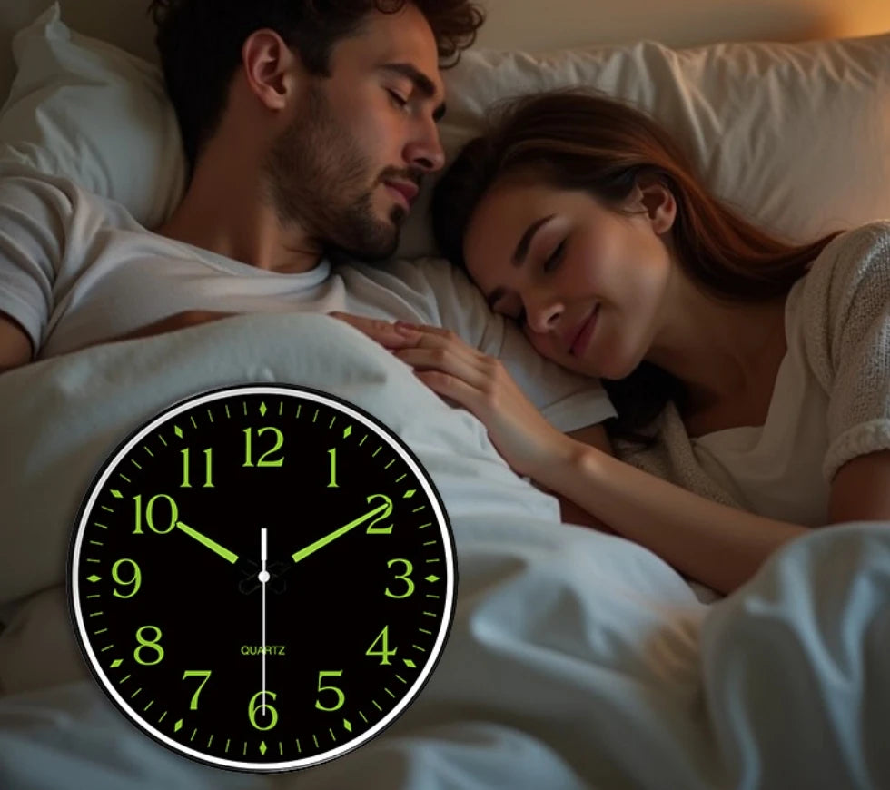 Hole-Free Luminous Wall Clock, 8 Inch Silent Quartz Clock, Modern Decor for Home & Living Room