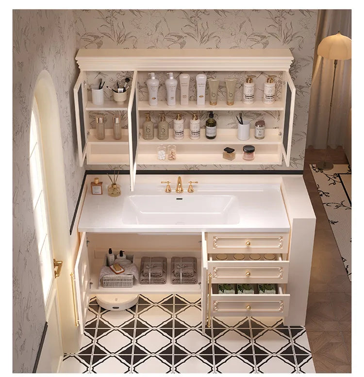 Storage Drawers Bathroom Cabinet Interior Dividers Mirror White Bathroom Cabinet Shelving Modern Badkamer Meubel Accessories