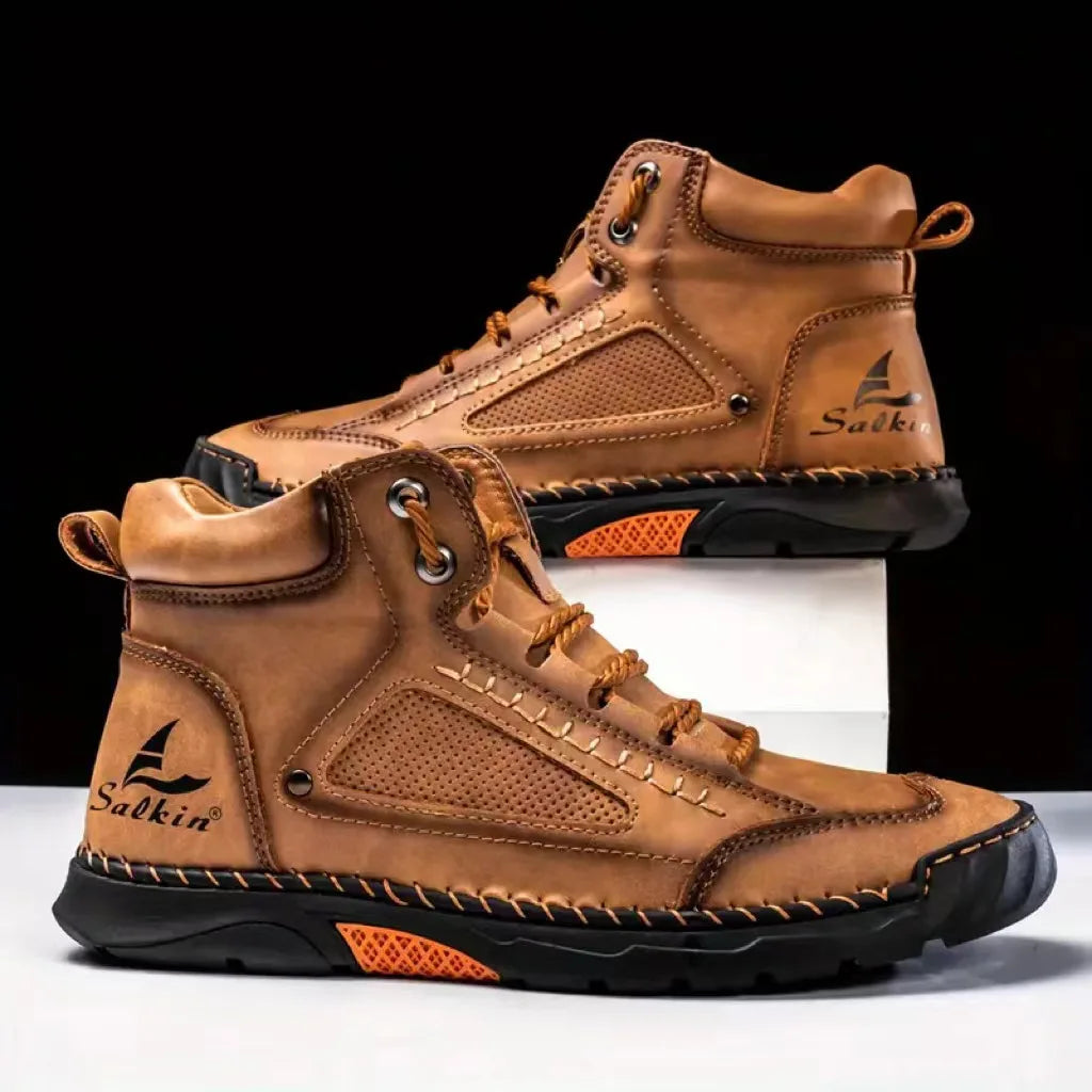 New Handmade Men's Boots Design Sneakers Man Outdoor Casual Leather Men Shoes Ankle Boots Fall Breathable Hot Sale Men's Boots