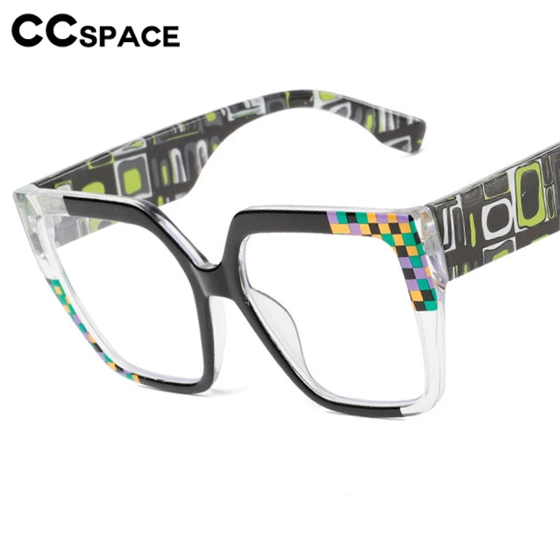 Colorful Large Frame Reading Glasses Women Trendy Big Size Square Resin Presbyopic Eyeglass Custom Prescription Spctacle #304000