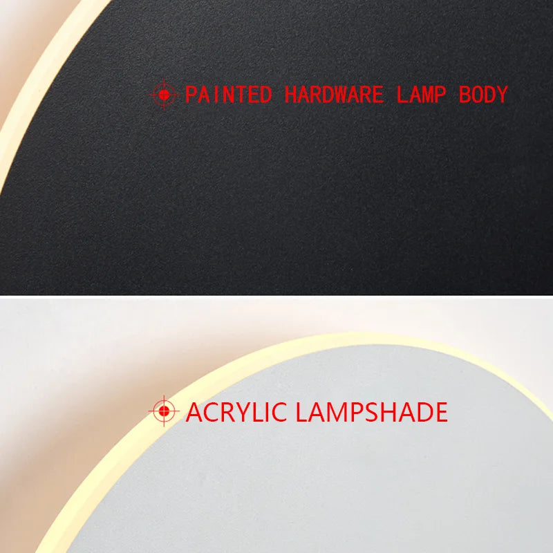Round wall lamp/modern minimalist style bedroom bedside table staircase porch LED light source human body touch sensor