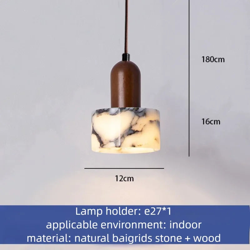 Modern Round Marble LED Pendant Light for Living Room Bedroom Kitchen Dining Room Hallway Ceiling Lamp Minimalist