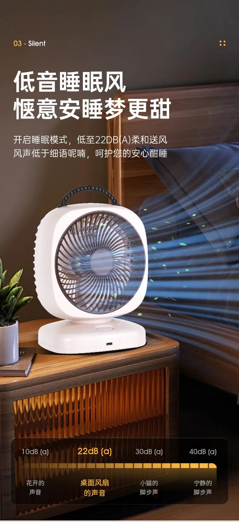 1200mAh-2000mAh Air Circulation Wireless Fan Household Desktop Office Portable Desk Fan Bedroom Large Wind Ceiling Fan