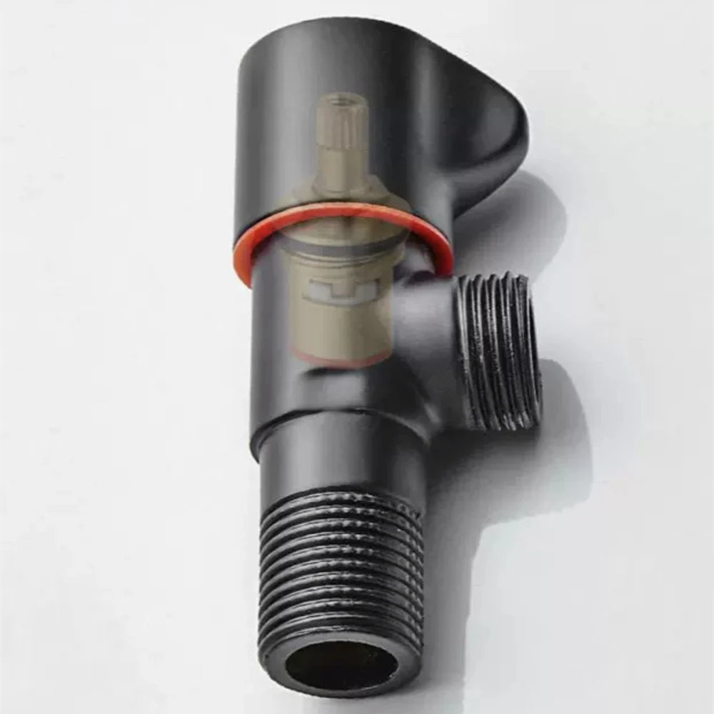 Black Stainless Steel Bathroom Filling Angle Valve G1/2 Threaded Standard Male Corner Bidet for Kitchen Cold Hot Tap Accessories