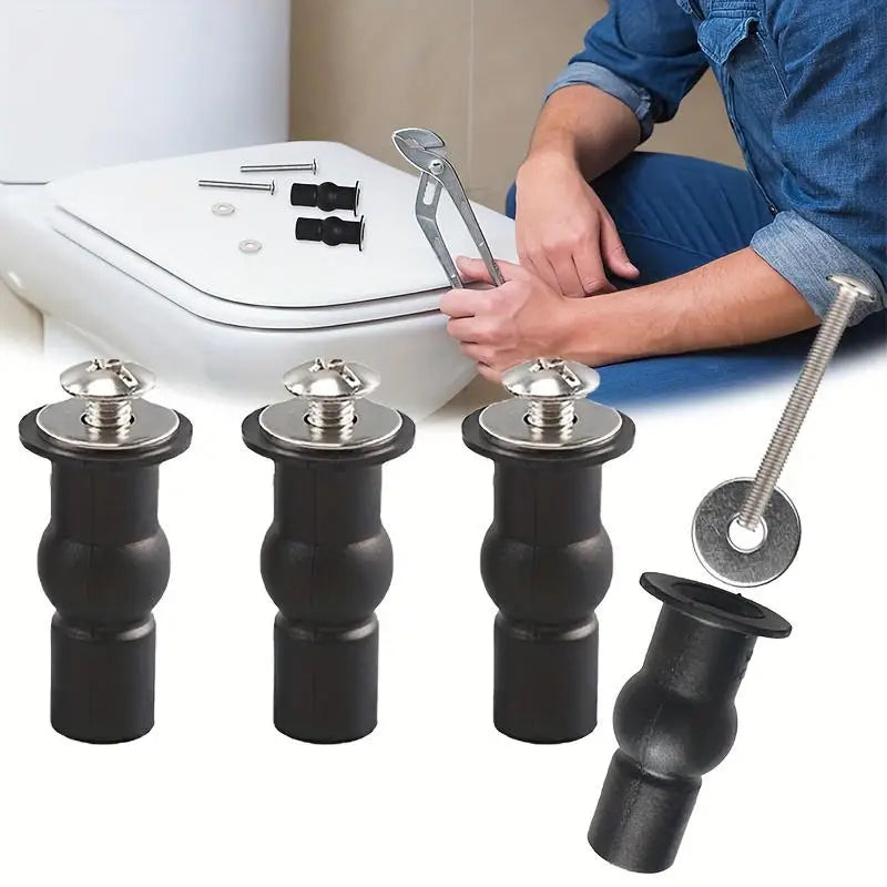 2/4pcs Expansion Screw Toilet Seat Top Fix Seat Hinge Hole Fixings Well Nut Screw Rubber Back To Wall Toilet Cover Accessories