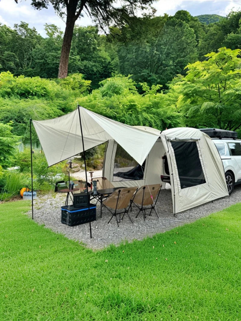 Portable Waterproof SUV Tail Tent Lohascamping Car box docking tent  3-4 people Dome tent Sunshade Tunnel style tent,Large tent,