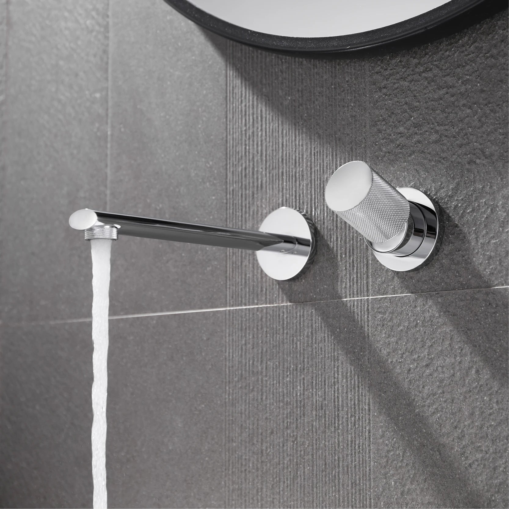 Luxury Brass Black Wall Mounted Bathroom Faucet with Single Handle and 2-Hole Modern Design for Hot and Cold Water Basin Faucet