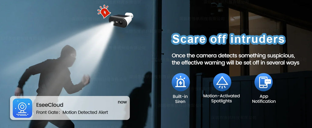 2K Solar Security Camera WIFI Wireless 2.4/5GHz DualBand Outdoor Camera IP65 Waterproof  AI PIR Motion Surveillance Battery Cam