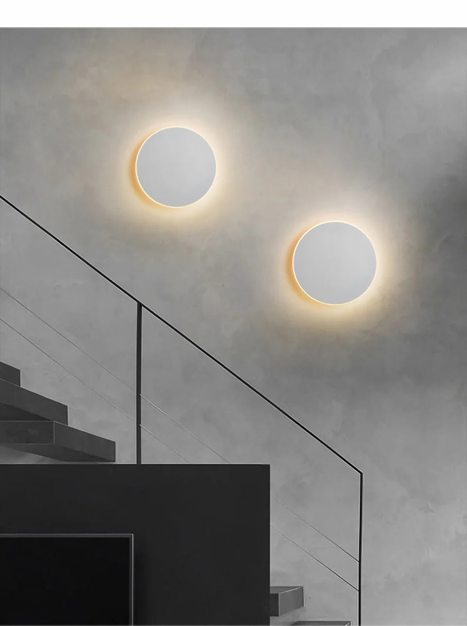 Round wall lamp/modern minimalist style bedroom bedside table staircase porch LED light source human body touch sensor