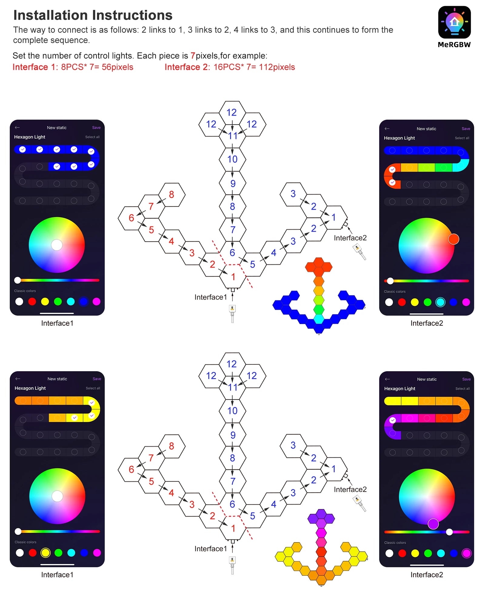 Smart LED Hexagonal Wall Lamp Quantum Panel Music Sync APP Control for Game Room Bedroom Living Room Decor Birthday Christm Gift