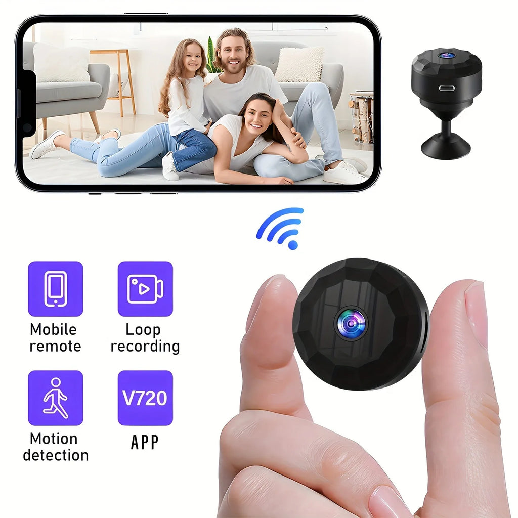 Wireless Mini WiFi Security Camera with Night Vision Motion Detection Rechargeable Battery Easy to Mount & App-Controlled