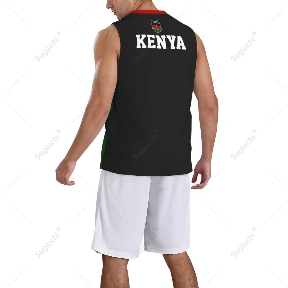 Kenya Flag Men Basketball Sports Running Fitness Multifunction Sleeveless tshirt Exclusive Custom Name Nunber