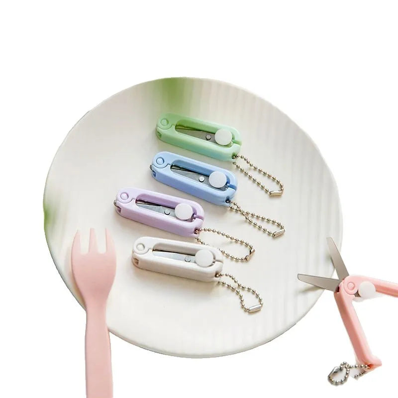 Mini Portable Portable Small Scissors Creative Paper-cutting Notebook Tool That Can Be Extended and Folded
