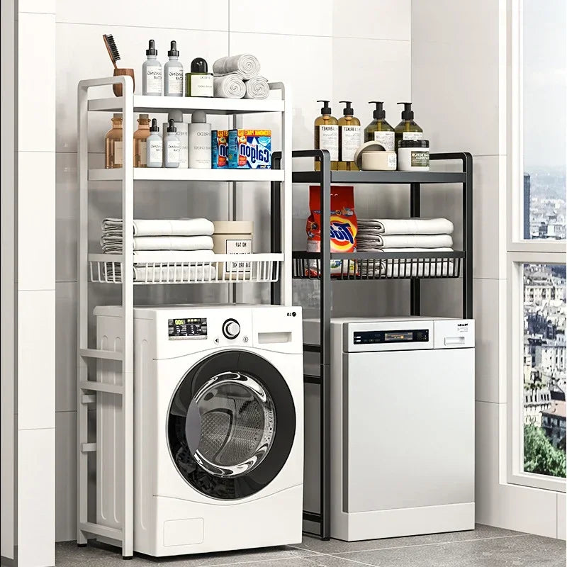 Washing machine overhead storage rack Bathroom balcony roller multi-layer toilet storage rack