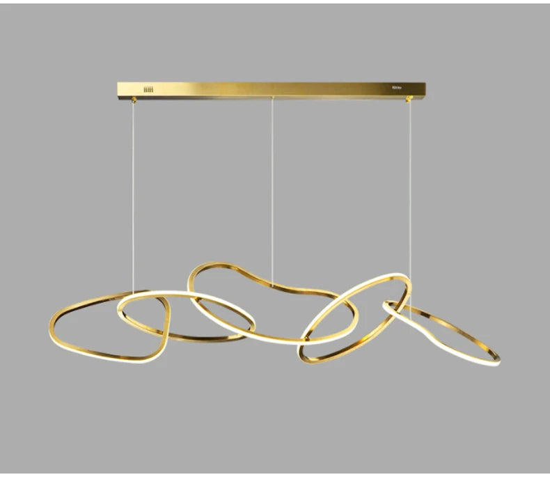 Postmodern Luxury led hanging lamp Minimalist art Personality Chandelier for Living Dining room Iron LED ring chandelier Light