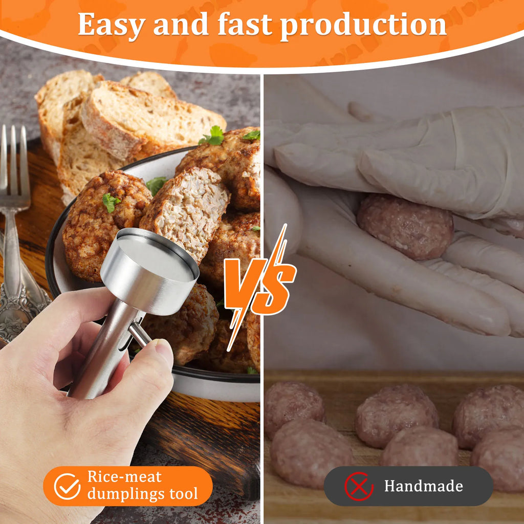 1/2PCS Falafel Scoop Stainless Steel Falafel Meatball Maker Scoop Nonsticky Meatball Falafel Baller Maker Mold Kitchen Gadgets