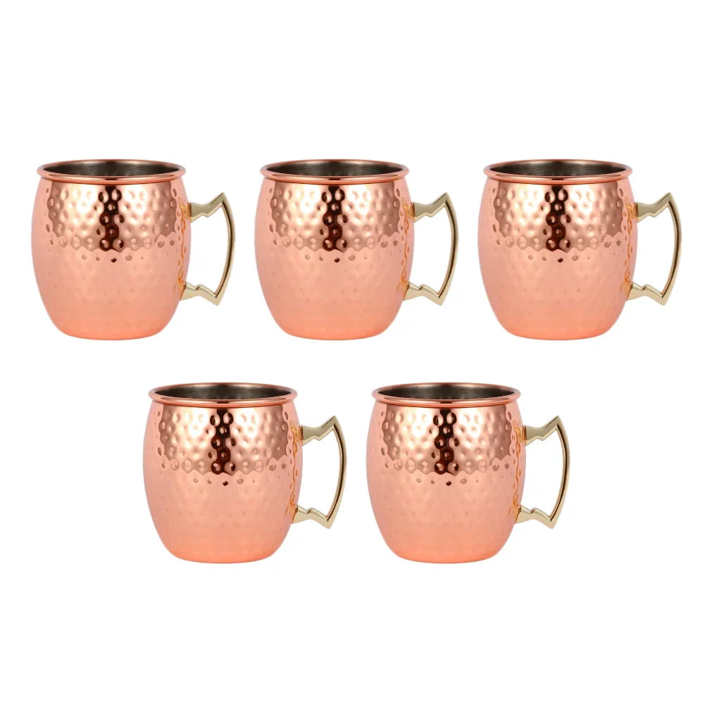 1-6PCS Cocktail Wine Cup Moscow Mule Mugs Stainless Steel Copper Plated Juice Beer Cup Coffee Mugs Bar Champagne Party Drinkware