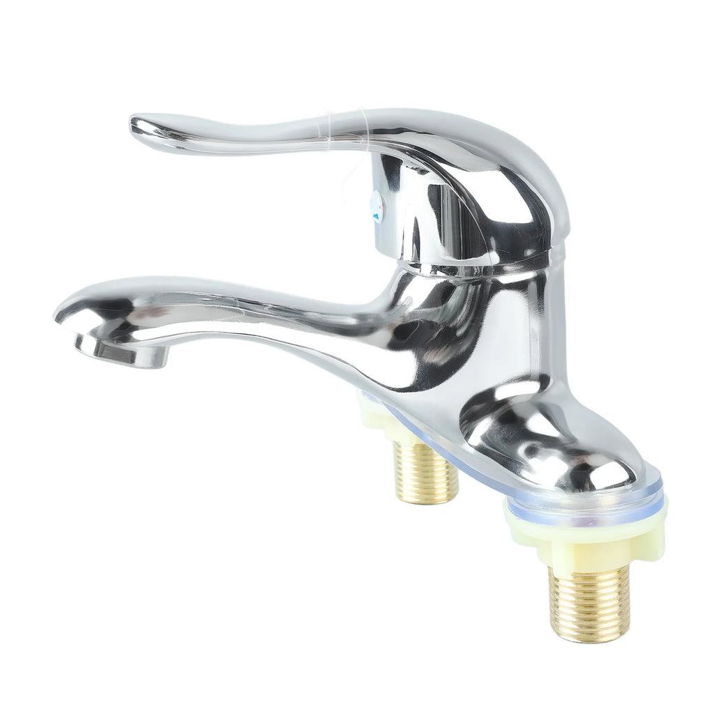 2 Hole Bathroom Sink Faucet Bathroom Sink Faucet Zinc Alloy 2 Hole Single Handle Hot and Cold Water Mixer Tap for Home Hotel
