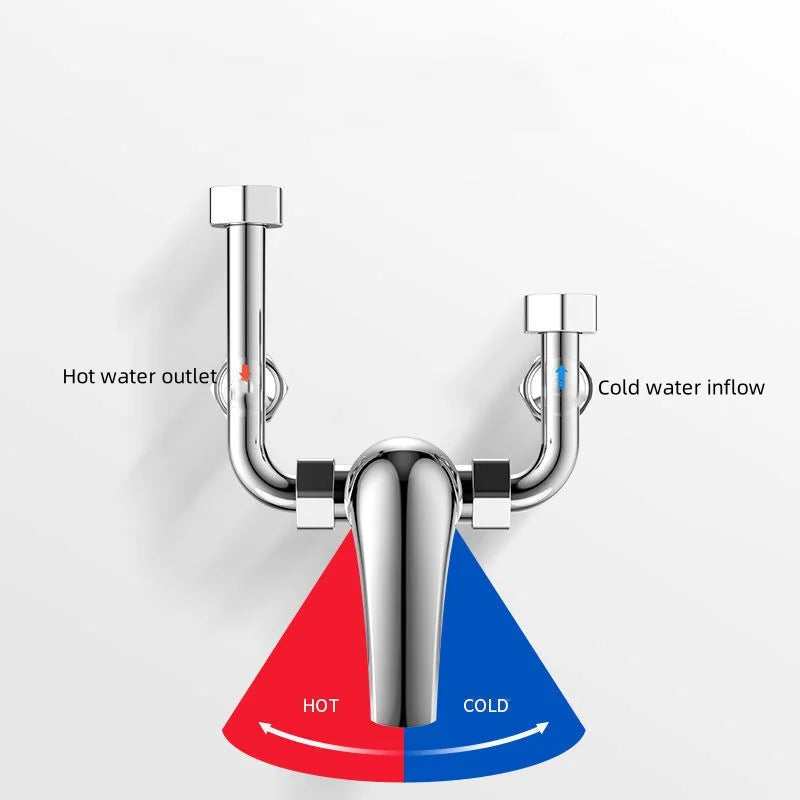 Stainless Steel Water Heater Mixing Valve Open Installation Hot and Cold Shower Switch U-type Valve 304 Mixing Valve