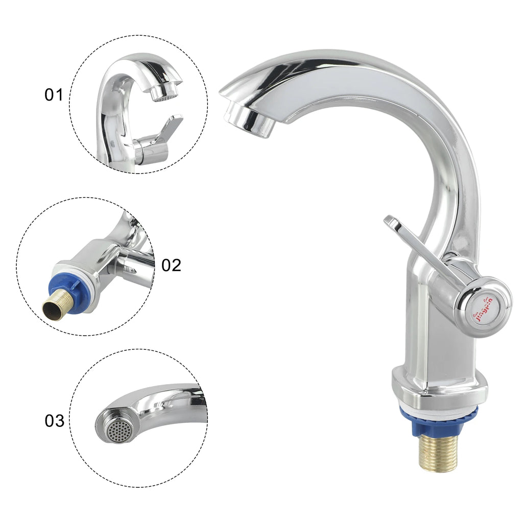 Bathroom Basin Faucet ABS Water Purifier Single Lever Hole Tap Single Cold Bathroom Kitchen Deck Mounted Bathroom Sink Faucet