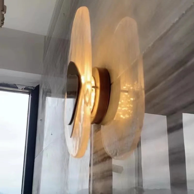 Nordic Modern Light Luxury Marble Wall Lamp Bedroom Background Led Lighting Decoration Creativity Mirror Aisle Sconce Indoor