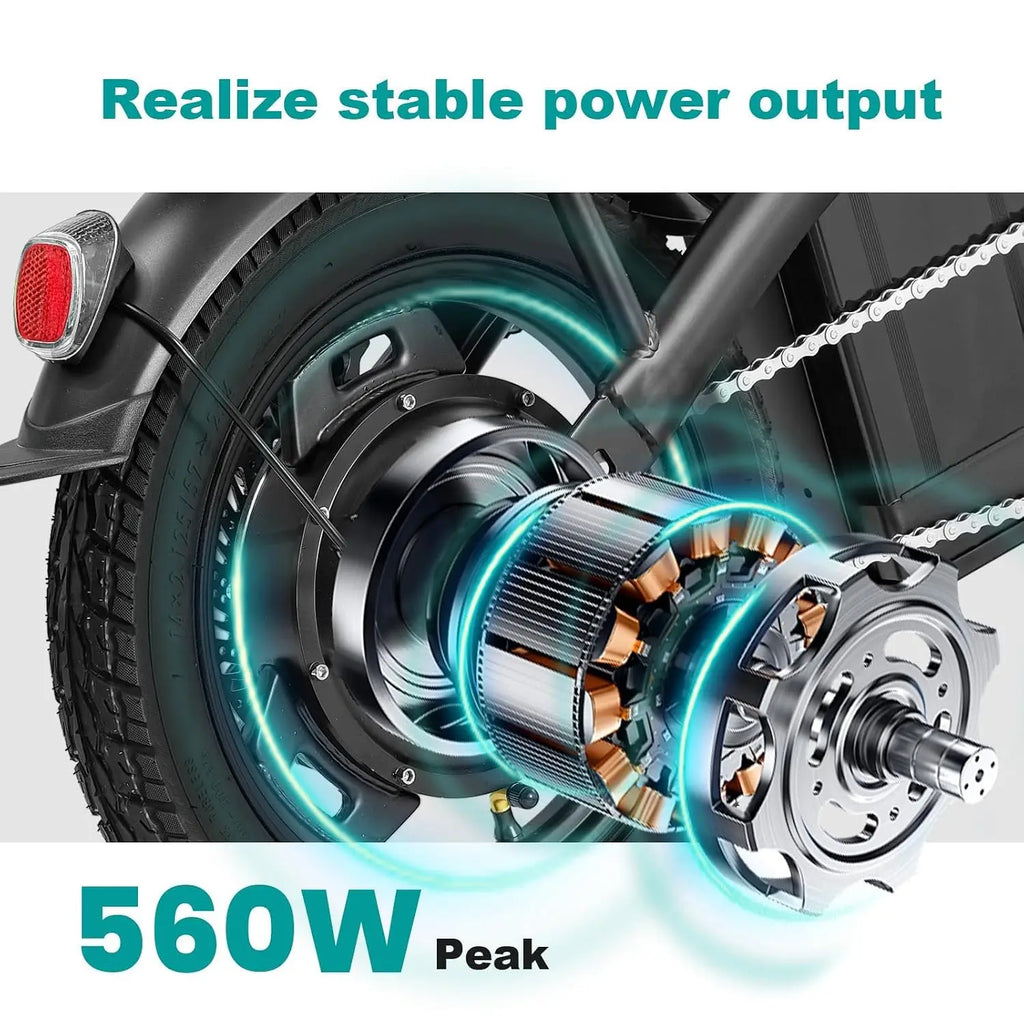 Electric Bike for Adults and Teens, 520W-1200W Motor, 20-28MPH, 32 Miles Range, 48V 10Ah Battery, 3-Level Pedal, Customized