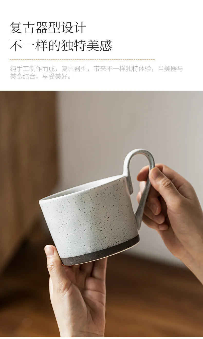 Creative Big Ear Design Ceramic Mug Large Capacity Coffee Cup for Home Use