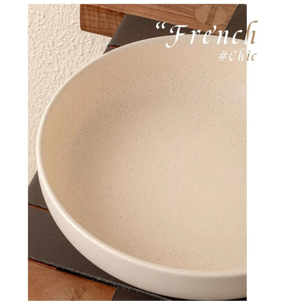 8 inches Porcelain Round Deep Bowl,Kitchen Tableware,Large Soup Salad Bowls,Dinner Plate,Microwave,Dishwasher,Safe,Dinnerware