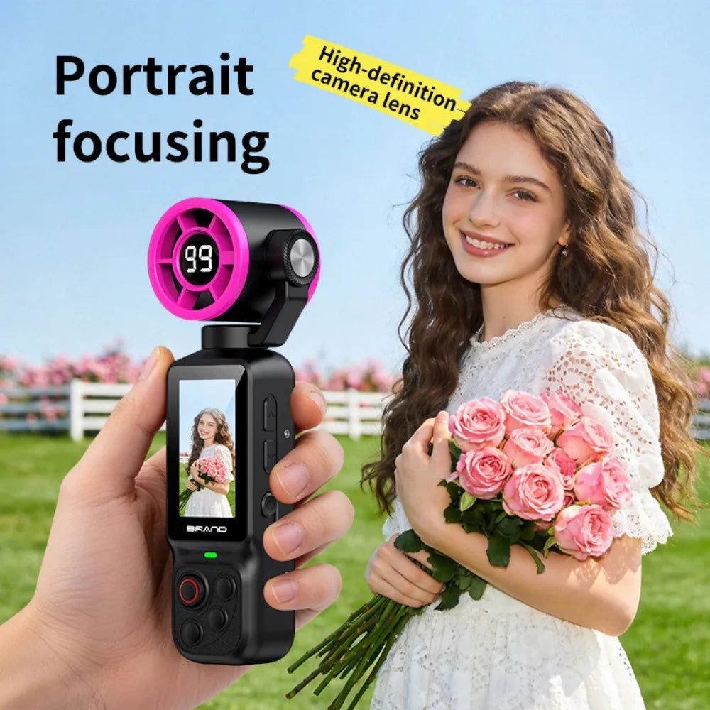 HD 2 in 1 Action Camera with 5 Speed High Speed Cooling Fan Video Recorder For Vlog YouTube Outdoor Shooting Handheld Action Cam
