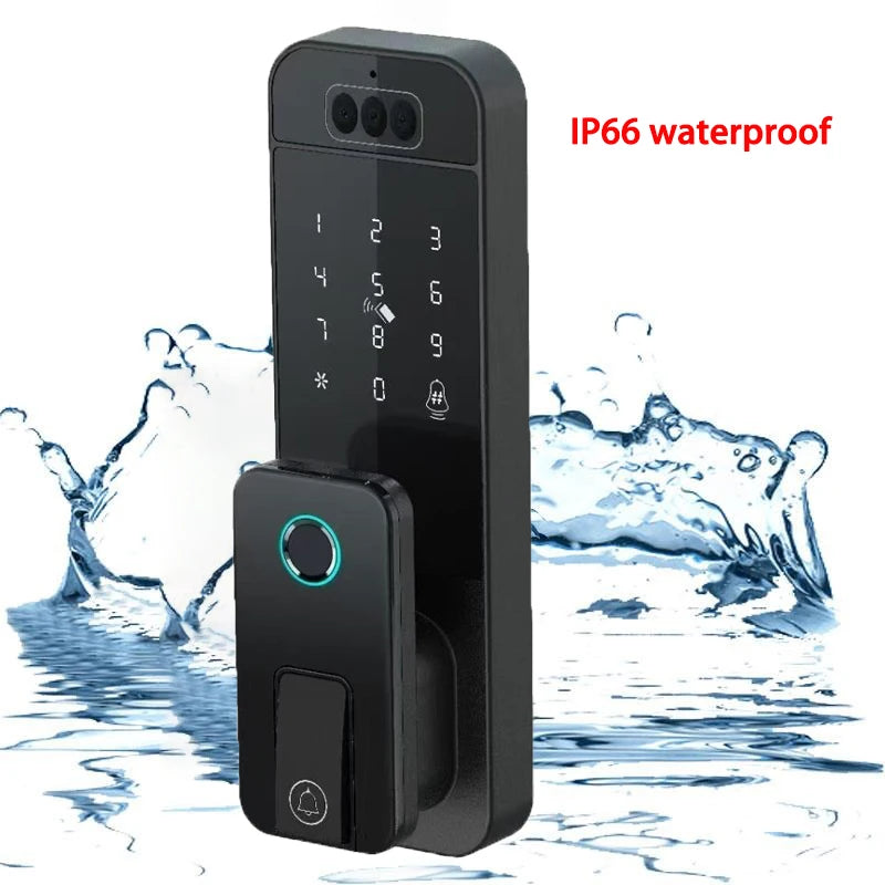Waterproof 3D Face Recognition Outdoor Gate Fingerprint Lock Tuya WiFI App Passcode Rfid Card Keyless Electronic Smart Door Lock
