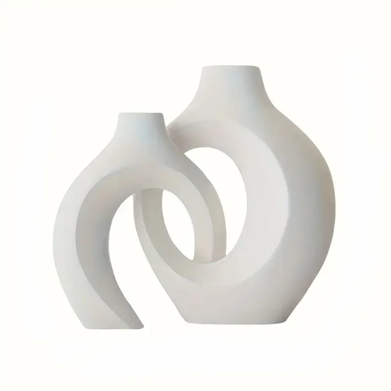 A Top-quality Plastic Vase Hollow Nordic Modern Vase Modern Home Decor Living Room Bookshelf Place Vases
