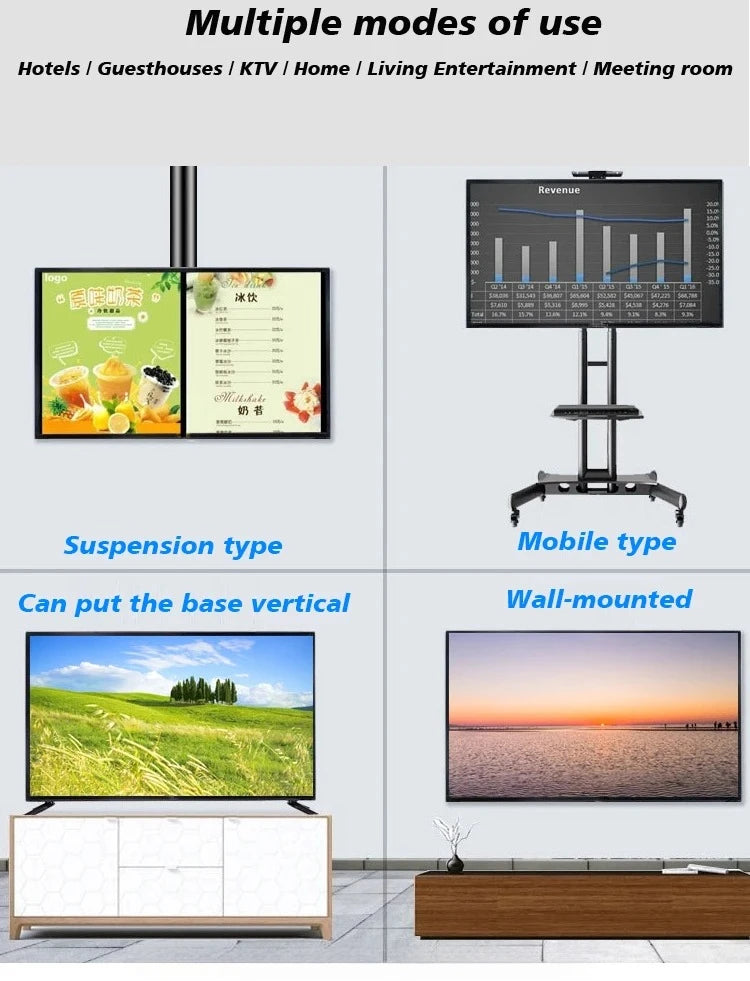 100 Inch Smart TV 4K Ultra HD Frameless Television LED Flat Screen for Home Theater Cinema Gaming Office Display TV 2026