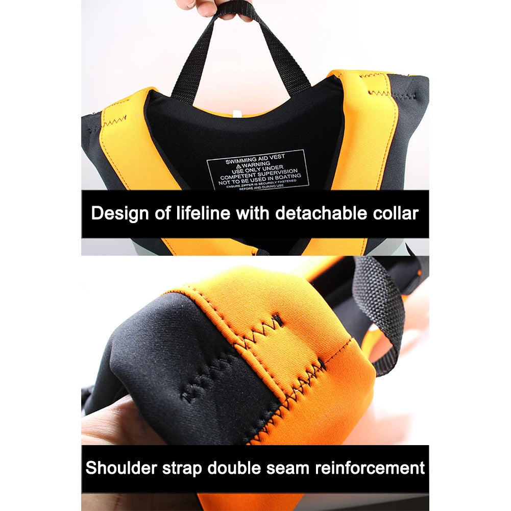 Professional Water Sports Life Jacket For Adults And Children Adjustable Buckle Vest For Swimming Snorkeling Safety Aid 240D
