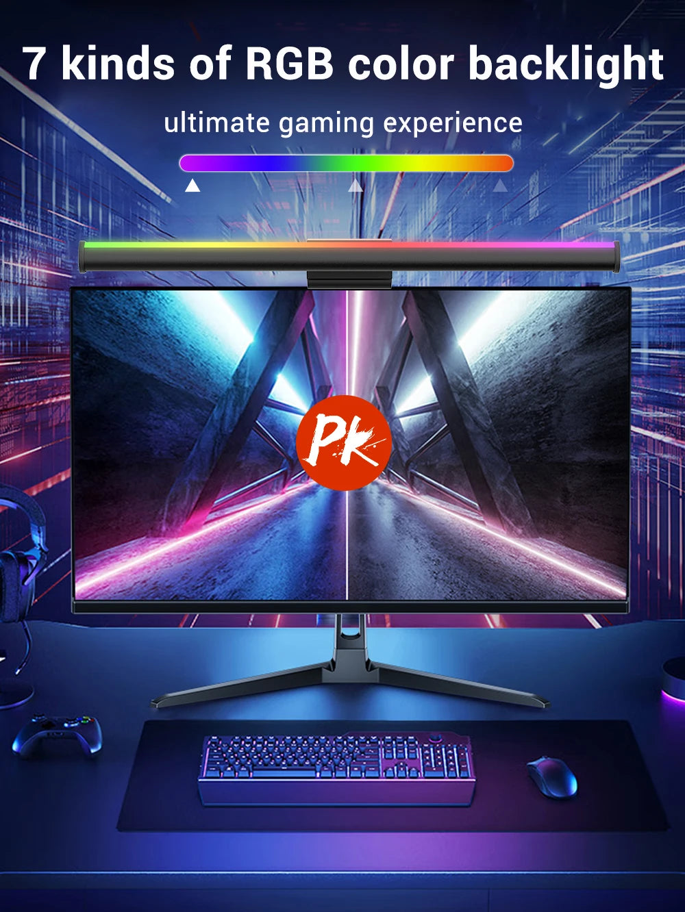 Smart RGB Monitor Light Bar Led Lights Wifi Dimmable Setup Gaming Room Decor Lightbar PC Screen Hanging Remote Control Desk Lamp