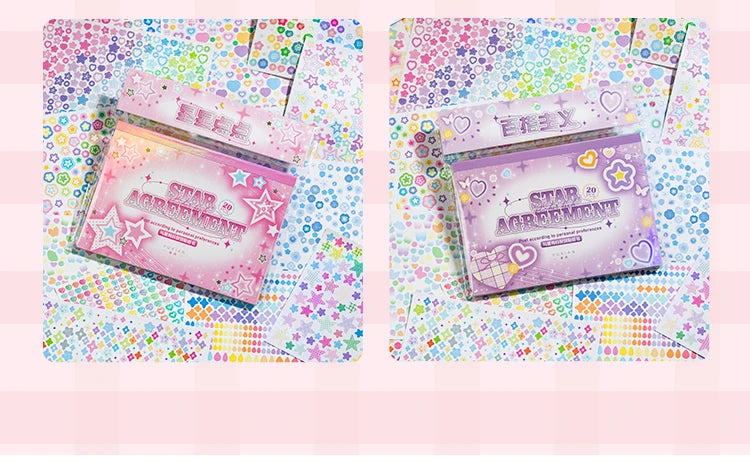 2 Types, 20 Sheets Per Pack, Star Date Series, Star Creative Sticker Book, Handbook, DIY Scrapbook, Picture Book C