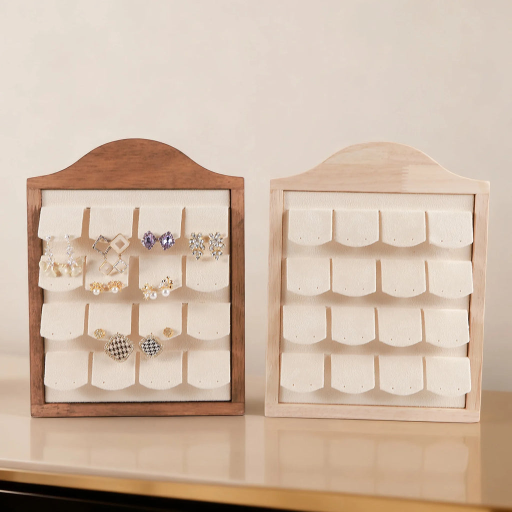 1 Pcs Wood Earrings Ring Photo Frame Jewelry Display Stand Jewelry Rack Velvet Jewelry Storage Tray Store Counter Props Show