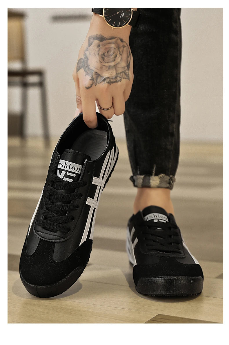 Fashion Couple Canvas Shoes Classic Design Green Leather Casual Shoes For Men Trendy Low-cut Lightweight Original Men's Sneakers