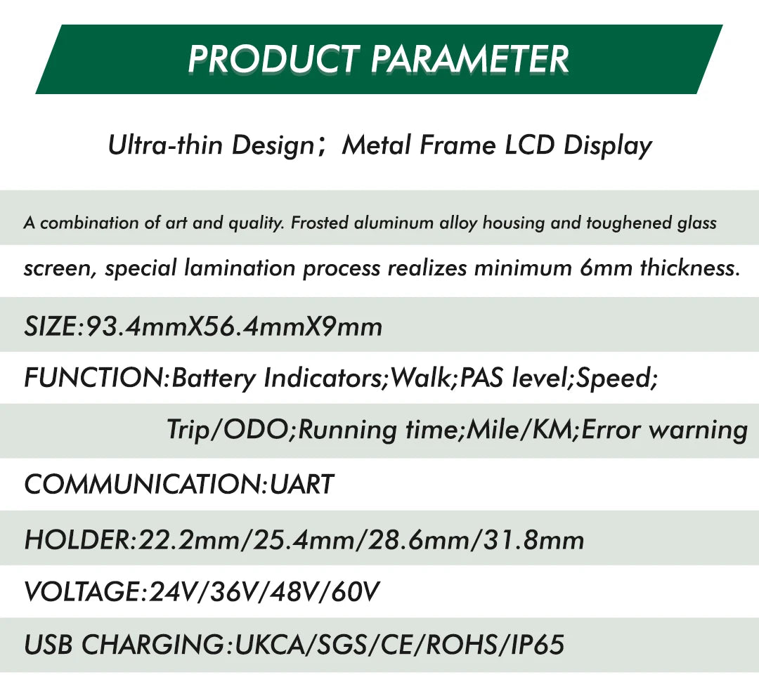 UART2 M5 24V 36V 48V Electric Bicycle Colorful Display E Scooter LCD Panel With USB UART For Mountain Electric Bike Parts (6PIN)