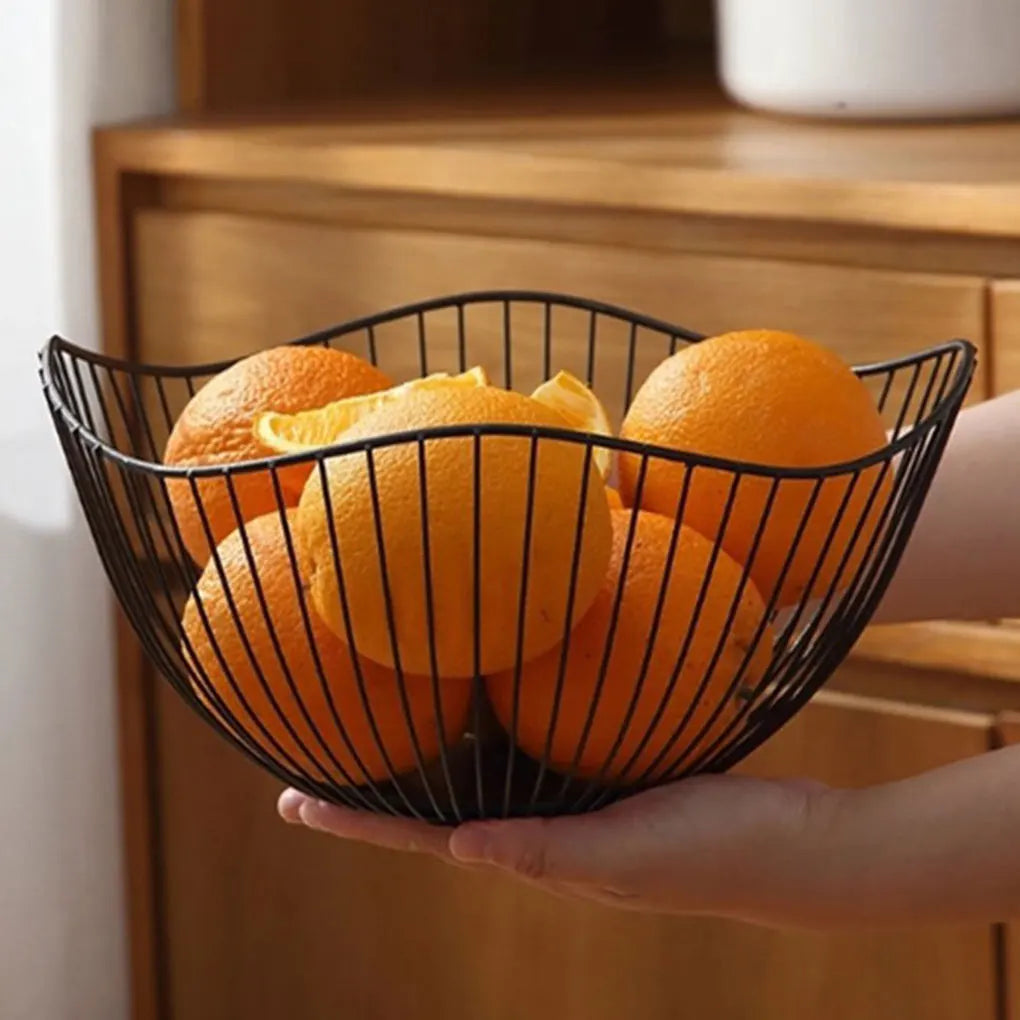 Metal Fruit Baskets Exquisite Appearance Sturdy And Durable Multifunctional Large Capacity Open Wire gold Straight large