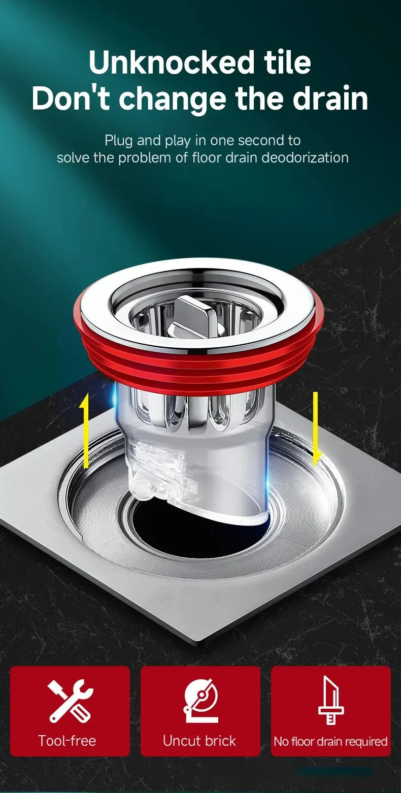 Odor Proof Floor Drain Valve-Sewer Core Backflow Preventer Shower Floor Drain Plug for Kitchen Bathroom Toilet Sewer