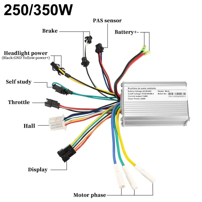 Electric Bike Brushless Controller 25A 35A with LCD Display Electric Bicycle Scooter E-bike Accessories Parts 36V 48V 750W 500W