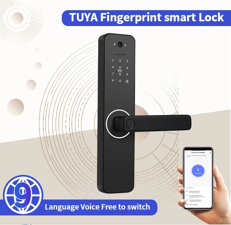 DSKDFTY Tuya wifi Smart Door Lock Digital Electronic Lock Remote APP Fingerprint Password RFID Unlock For Home house