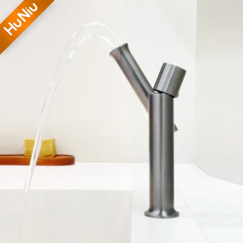 Bathroom Faucets Stainless Steel 304 Brushed Gold Basin Mixer Sink Faucet Gourmet Washbasin Tapware Hot Cold Water Tap Grey