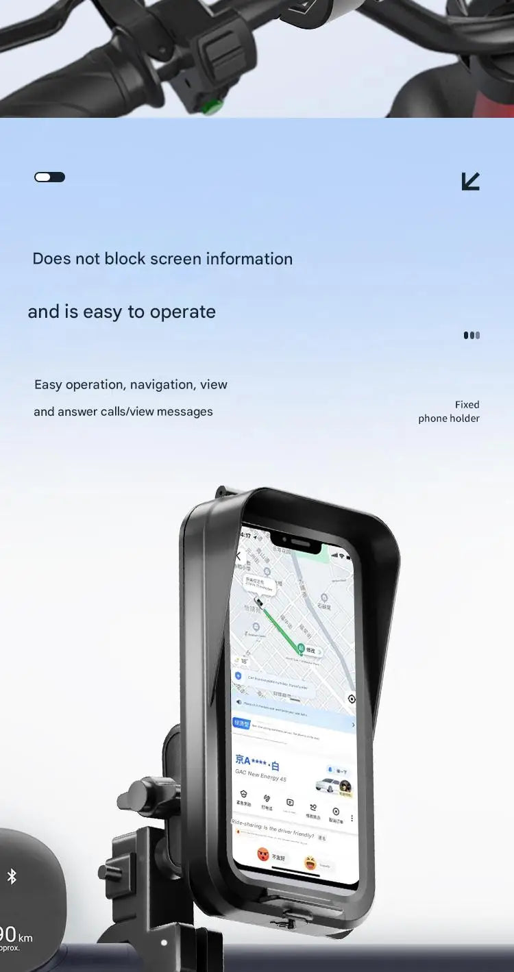 Three Proof Car Phone Holder Waterproof Dustproof Anti-Fall for Motorcycles Electric Bikes Bicycles - Secure Mounting