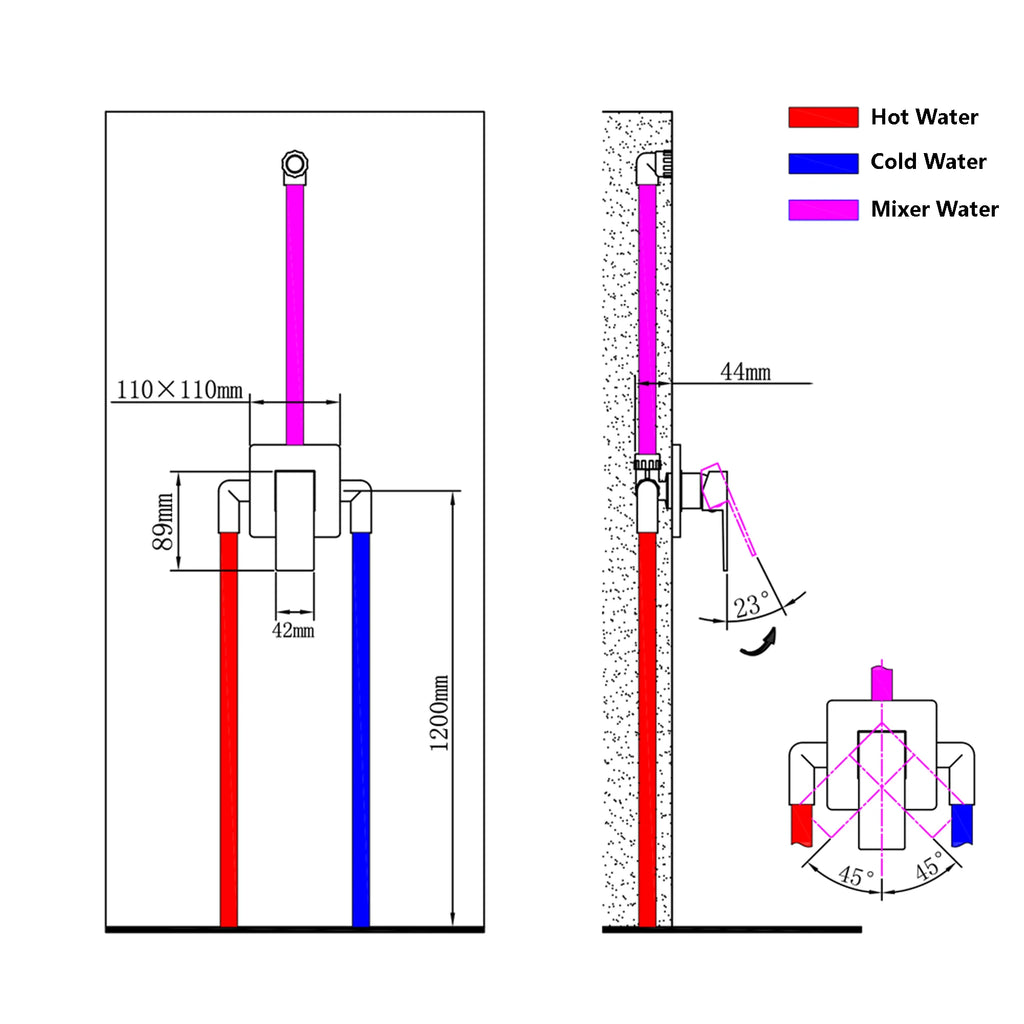 SKOWLL Shower Mixer Valve Shower Faucet Brass Bathroom Hot Cold Bath Mixer Valve Wall Mounted Water Tap Torneira Chuveiro