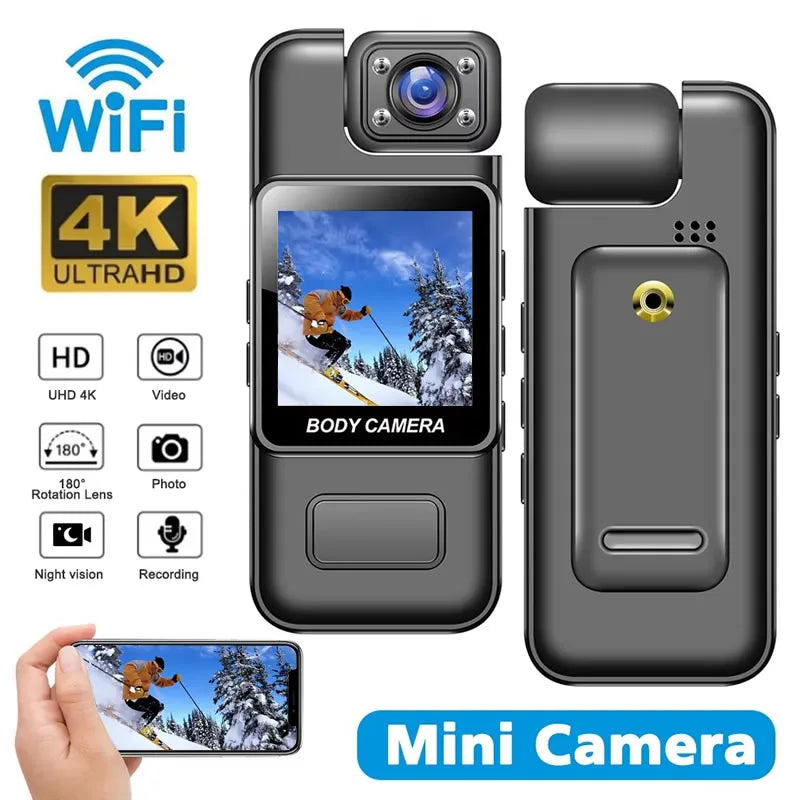 Digital Camera Mini WiF 4K 2K 1080P HD Portable Video Recorder Body Cam Infrared Night Vision Police/Bike Camcorder Sports DV